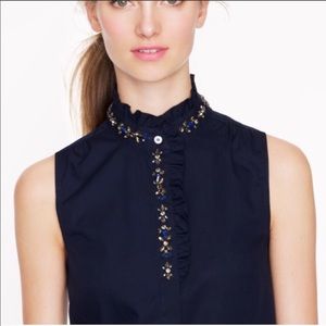 J Crew jeweled sleeveless top.